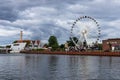 Viewing wheel over the MotÃâawa River Royalty Free Stock Photo